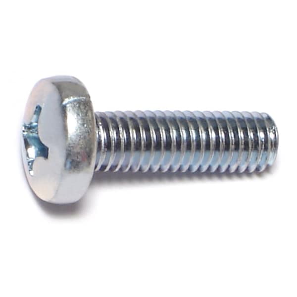 Midwest Fastener M6-1.00 x 20 mm Phillips Pan Machine Screw, Zinc Plated Steel, 10 PK 63137 - main